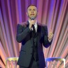 Singer Gary Barlow performs onstage during The Weinstein Company's Academy Awards Nominees Dinner on Feb. 21, 2015 in Los Angeles, California. 
