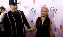 Rob Kardashian and Blac Chyna arrive at the unveiling of her 'Chymoji' Emoji Collection at the Hard Rock Cafe on May 10, 2016 in Hollywood, California. 