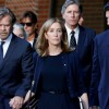 Felicity Huffman leaves courthouse with William Macy